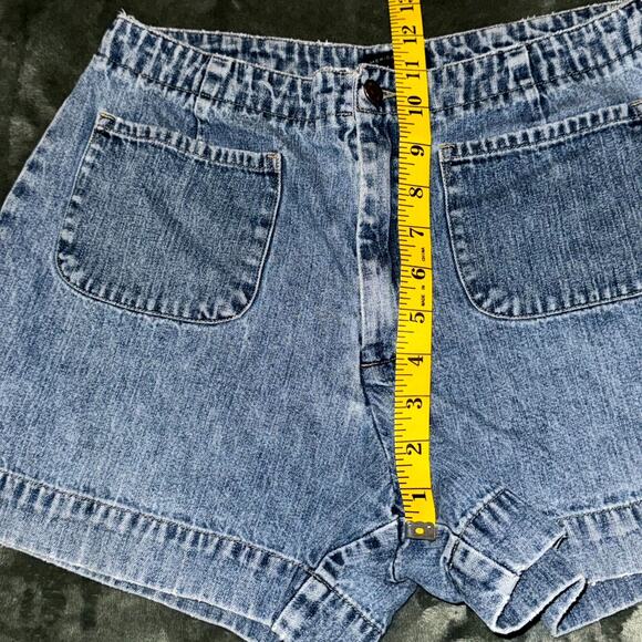Vintage American Eagle Outfitters Denim Shorts Womens 6 Blue Front Patch Pockets - Picture 6 of 7